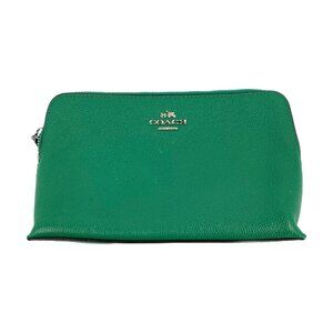 Coach Green Small Leather Zip Pouch | Small Size